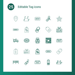 25 tag icons vector