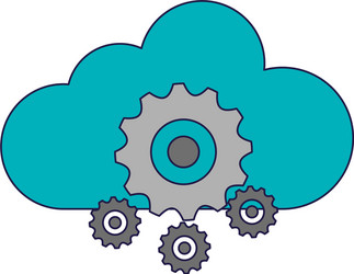 cloud computing and gears vector image