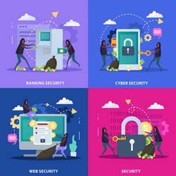 cyber security flat design concept vector