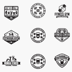 Fitness Badge Logo Template Vector Image