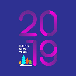 happy new year 2019 text design with modern vector image