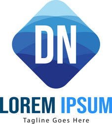 Initial dn logo template with modern frame vector