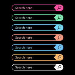 Search bar field set interface elements vector