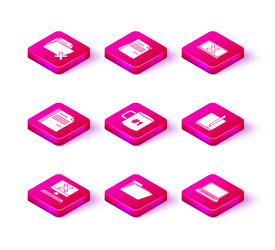 set computer with keyboard and x mark document vector image