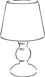 table lamp sketch icon isolated on background vector image