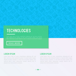 technologies concept with thin line icons vector