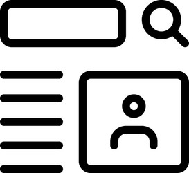 user information database searched with profile vector image