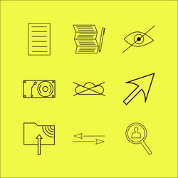 web linear icon set simple outline icons vector image