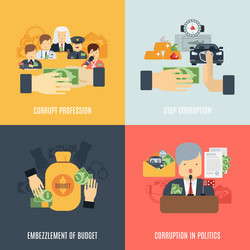 Corruption Visualisation Corruption infographics set Royalty Free Vector Image