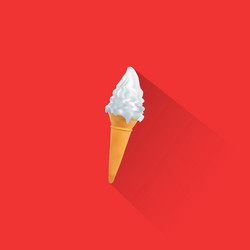 Ice cream and cone on red background eps file vector