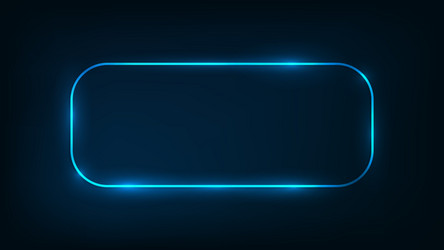 neon rounded rectangle frame with shining effects vector image