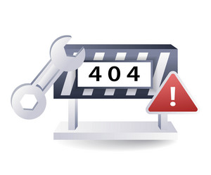 process of fixing error code 404 in internet vector image