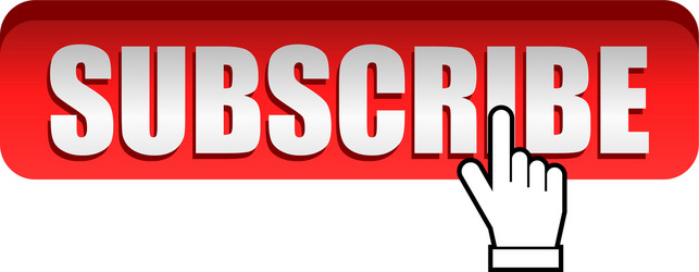 Red Subscribe Button with Hand Pointer vector