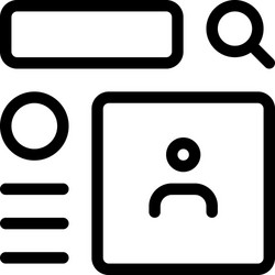 user information database searched with profile vector image