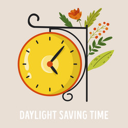 Daylight Saving Time Clock Abstract vector