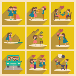 flat with shadow concept and mobile application vector image