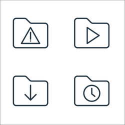 Folder line icons linear set quality vector