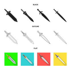 isolated object of game and armor icon collection vector image
