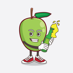 Mango fruit cartoon mascot character holding vector