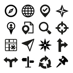 Navigation Icons - Map & Route Set vector image