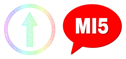 rainbow net gradient up rounded arrow icon and mi5 vector image