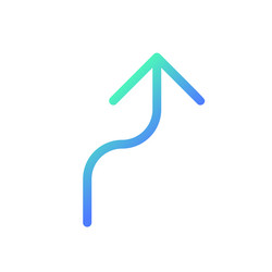 right reverse turn pixel perfect gradient linear vector image