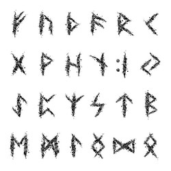 Runic alphabet magyar runes in handwritten style Vector Image