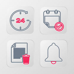 set line ringing bell delete file document vector image