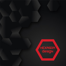 tech geometric black background with hexagon vector image