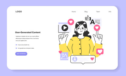 ugc or user generated content web banner vector image