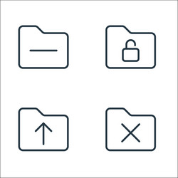 folder line icons linear set quality vector image