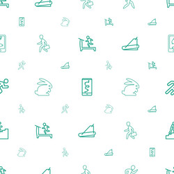 running icons pattern seamless white background vector