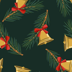 seamless pattern with fir tree branch vector image