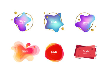 Soft fluid shapes with text sample vector