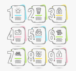timer ice tea and queue icons copyright locker vector image