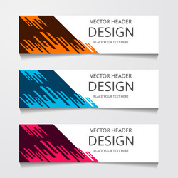 abstract design banner web template with three vector image