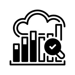 cloud data analysis line icon linear style sign vector image
