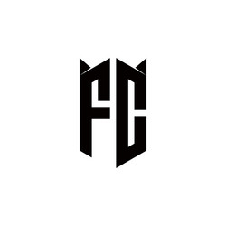 fc logo monogram with shield shape designs vector image