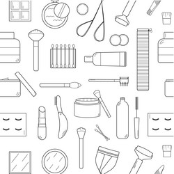 hand drawn seamless pattern with elements vector image