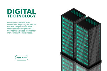 Mainframe powered server high technology concept Vector Image