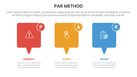 par method infographic 3 point with callout box vector image