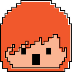 Pixelated face boy video game avatar vector