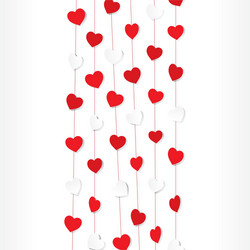Red and white heart shape pattern background vector
