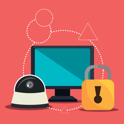security system and technologies graphic design vector image