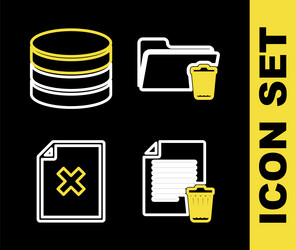 set line delete folder file document vector image