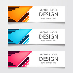 abstract design banner web template with three vector image