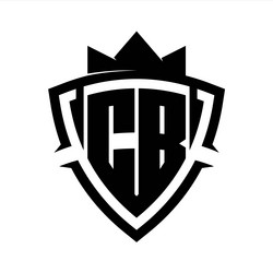 cb letter bold monogram triangle curve shield vector image