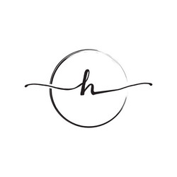 Lowercase H with Circle Brush - Elegant Script vector image