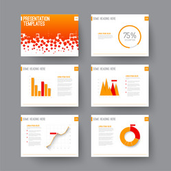 presentation slides with infographic elements vector image