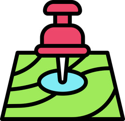 Pushpin on map icon location and navigation vector